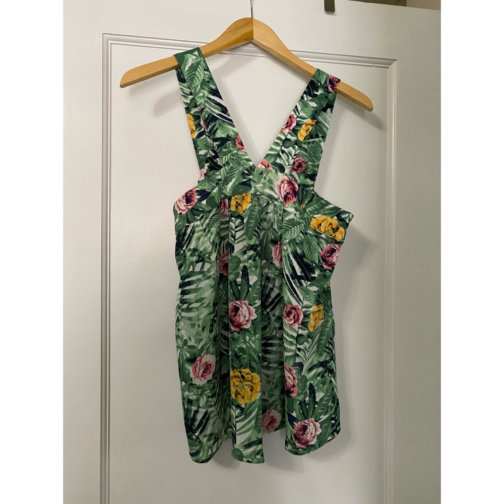 Tropical print tank top